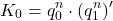 \[ K_0 = q_0^{n} \cdot (q_1^{n})^\prime \]