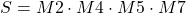 S = M2 \cdot M4 \cdot M5 \cdot M7