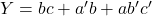 Y = bc + a^\prime b + a b^\prime c^\prime