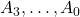 A_3, \ldots, A_0