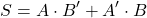 \[ S= A \cdot B^\prime + A^\prime \cdot B \]