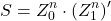 \[ S = Z_0^n \cdot (Z_1^{n})^\prime \]