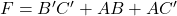 F = B^\prime C^\prime + A B + A C^\prime